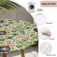 thumbnail image 6 of St. Patrick's Day Fitted Tablecloth with Elastic Edged, Round Table Cloth for Dining Table, Lucky Shamrocks Retro Harp Beer Horseshoes Waterproof Oil Proof Table Cover for Indoor Outdoor 36"-44", 6 of 8