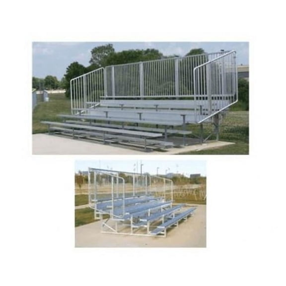 SSN  5 Row Standard Bleachers with Vertical Picket Railing - 27 ft.