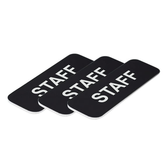 Staff 1 x 3" Name Tag, Black (3 Pack)