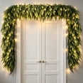 thumbnail image 3 of Lighted Norfolk Pine Garland with Warm White LED Lights, Soft Touch Artificial Christmas Greenery, Table Fireplace Wall Stair Railing Decor, Flexible Winter Home Accent, Green-M, 3 of 8
