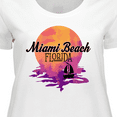 thumbnail image 4 of Inktastic Miami Beach Florida Vacation Sunset Women's Plus Size T-Shirt, 4 of 5