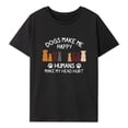 thumbnail image 2 of Camiseta de mujer con cuello redondo, camiseta básica para uso diario, compras, camping XL, 2 of 8