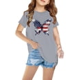 thumbnail image 2 of Vestido Corto de Verano Niños Niños Niñas Camiseta de Algodón Cuello Redondo Lindo Día de la Independencia Imprimir Top, 2 of 6