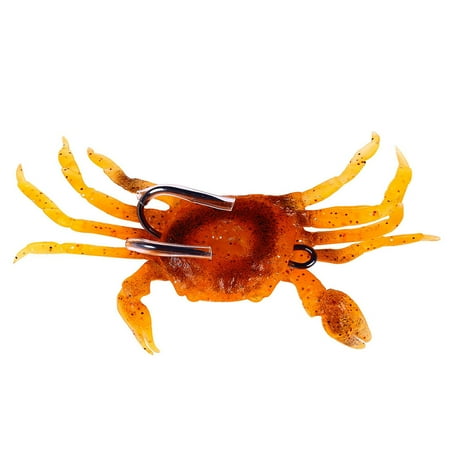 chidgrass Simulation Crabs Silicone Soft Bait Sea Artificial Fishing Lure Lifelike Fake Lures Head for Freshwater River Lake 10cm 30g/Orange