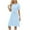 Light Blue, variant on Loopsun Womens Dresses, Summer Dresses for Women, Fashion Women Solid Color Short Sleeve Round Neck Back Waist Lace Up Fold A-line Skirt Dress Black XXL