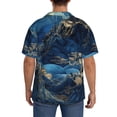 thumbnail image 3 of Honeii Golden Blue Mountains for Men's Short-Sleeved Button-Up Collared Shirt Featuring A Pocket, Perfect for Beach Vacations, And Travel Adventures.-Large, 3 of 5
