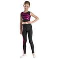 thumbnail image 2 of CHICTRY Girls 2 Piece Activewear Tank Crop Top with Leggings Dance Outfit Yoga Workout Gym Suit Rose 8, 2 of 7