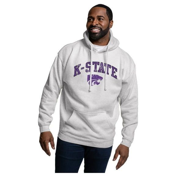 Men's-League Collegiate Wear  Heather Gray Kansas State Wildcats Essentials 2.0 Fleece Pullover Hoodie