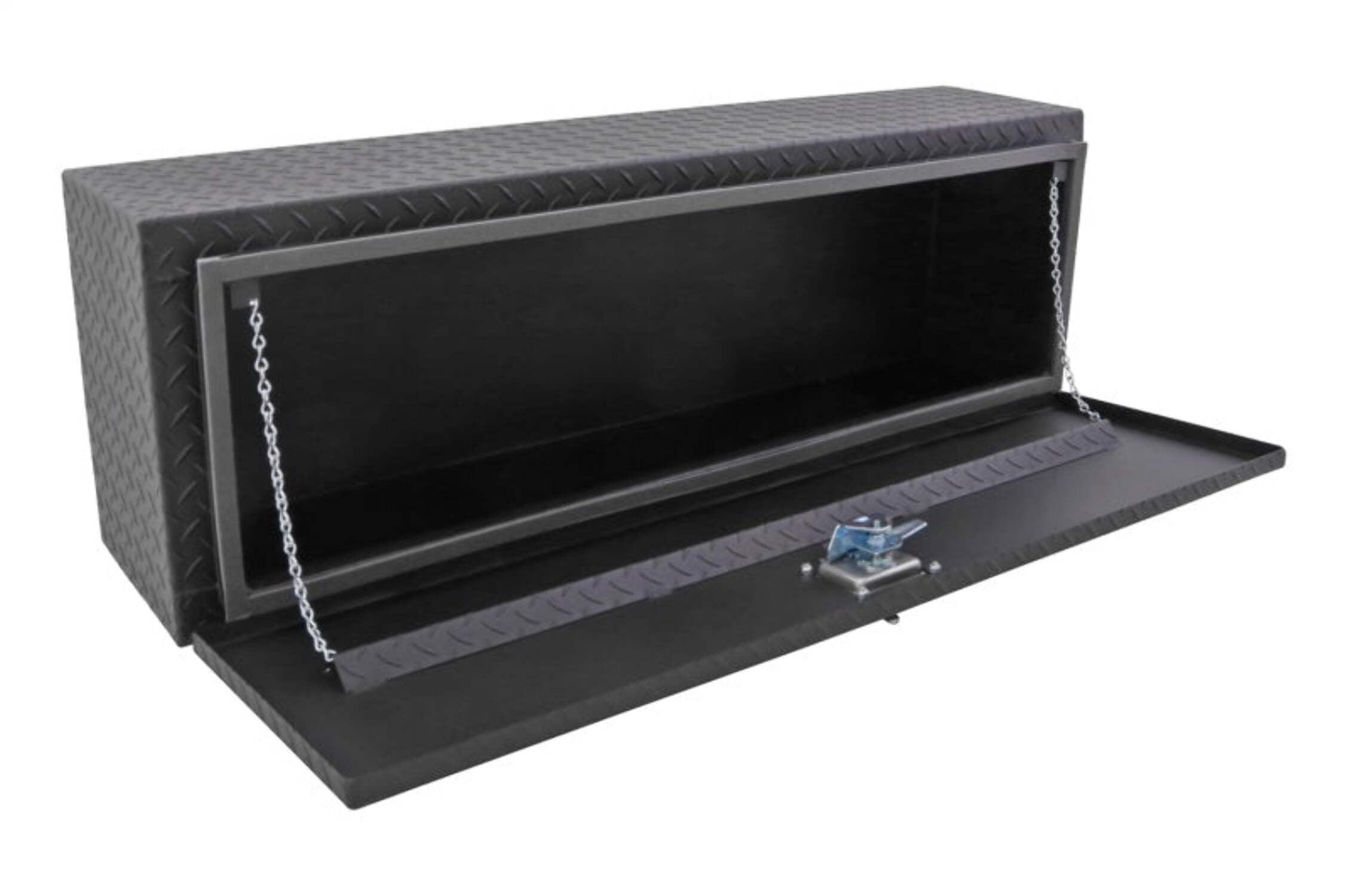 Dee Zee DZ70TB Specialty Series Top Sider Tool Box; Volume 5.33 cu. ft.; L 48 in.. x W 12 in. x H 16 in.; Single Door; Textured Black; Brite-Tread Aluminum;