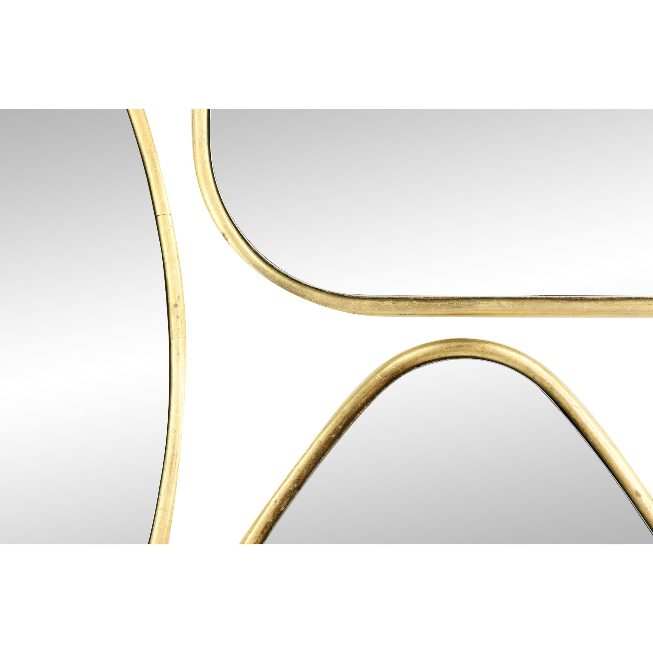 CosmoLiving by Cosmopolitan 20", 16", 21", 24"H Gold Wall Mirror with Varying Shapes, Set of 4