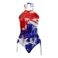 thumbnail image 4 of Xmyrz Tankinis Swimsuits For Women 2025 Split Leisure 2 Piece Flagged Print Independence Day Lace Up Vacation Swimwear Young Adult Swimsuits, 4 of 5