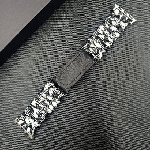 Adecuado para correa de Apple Watch Correa de reloj deportiva de nailon tejida con cuerda tipo paraguas para Apple Watch de 38/42/40/44 mm