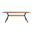 thumbnail image 2 of Benjara 79 Inch Rectangular Wooden Dining Table with Trestle Base, Brown, 2 of 5