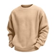 thumbnail image 5 of Kids Solid Color Winter Hoodie, Loose Casual Long Sleeve Pullover for Boys & Girls Beige 13 Years, 5 of 6