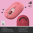 thumbnail image 6 of Logitech POP Mouse, Wireless Mouse with Customizable Emojis, SilentTouch Technology, Precision/Speed Scroll, Bluetooth, Heartbreaker, 6 of 11