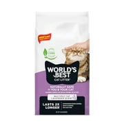 WORLD'S  CAT LITTER Multiple Cat Lavender Scented 15-Pounds - Natural Ingredients, Quick Clumping, Flushable, 99% Dust Free & Made in USA - Calming Fragrance & Long-Lasting Odor Control