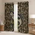 thumbnail image 2 of Castle Fairy Big Bass Fish Curtains Pack of 2 (42x84 Each),Camouflage Curtains Blackout, 2 of 6