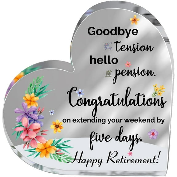 Funny Retirement Gifts for Women Coworker Leaving Gifts Goodbye Going Away Farewell Acrylic Keepsake Happy Retirement Gifts for Retired Work Bestie Friends Boss Leader Colleagues Party Decor