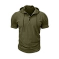 thumbnail image 3 of Gytharion Workout Tops Men Short Sleeve Hooded T-Shirts Drawstring Lightweight Pullover Summer Athletic Hoodies, 3 of 8