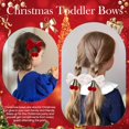 thumbnail image 4 of Velvet Ribbon Hair Bow Clips - 2 PCS Cute Hair Bow Clips with Red Cherry Ball Handmade Alligator Barrettes Pins Bowknot Party Dress Decor Accessories for Girls, 4 of 7
