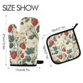 thumbnail image 2 of Yayeee Oven Mitts and Pot Holder Set of 2 Heat Resistant Kitchen Gloves Baking Hot Pad, Small Strawberry Pattern, 2 of 5