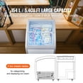 thumbnail image 2 of KFFKFF Professional Ice Cream Showcase, 5.4 Cubic Feet Storage Freezer, Dining Establishment Sorbet Serving Cabinet with 2 Mesh Baskets, 2 Retractable Glass Doors, Secure Wheels, in White, 2 of 9
