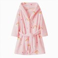 thumbnail image 2 of Gibobby Children's Plush Coral Fleece Bathrobe,Cozy Hooded Robe with Belt,Cute Print,for Kids Toddlers 1-7 Years,Warm After-Bath Loungewear Toddler Pajamas,Hot Pink,Size 1-2T, 2 of 4