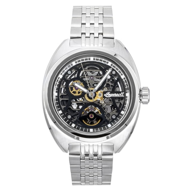 Ingersoll Reloj Automático Wrangler de Acero Inoxidable con Esfera Esqueletizada Negra I16901 para Hombre