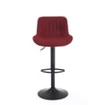 thumbnail image 6 of Red Bar Stools with Mechanical Lifting and Blackening Legs / 360° Swivel, Adapts to Different Heights, 6 of 7