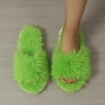 thumbnail image 2 of Shadoumai Fluffy Slippers for Women Winter Warm Indoor Outdoor Slippers Open Toe House Shoes Cozy Bedroom Anti- Home Shoes, 2 of 3
