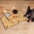 thumbnail image 3 of Psychedelic Mushroom Pet Food Mat - Trippy Absorbent Dog Bowl Mat - Non-Slip Waterproof Base - Neon Colors - Easy Clean Spill Catcher for Floors, 3 of 4