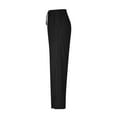 thumbnail image 6 of Stephy Womens Daily Elastic Waist Pockets Straight Solid Color Casual Pants Loose Long Trousers, Black, L, 6 of 7