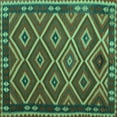 thumbnail image 1 of Ahgly Company Machine Washable Indoor Square Oriental Turquoise Blue Traditional Area Rugs, 3' Square, 1 of 4