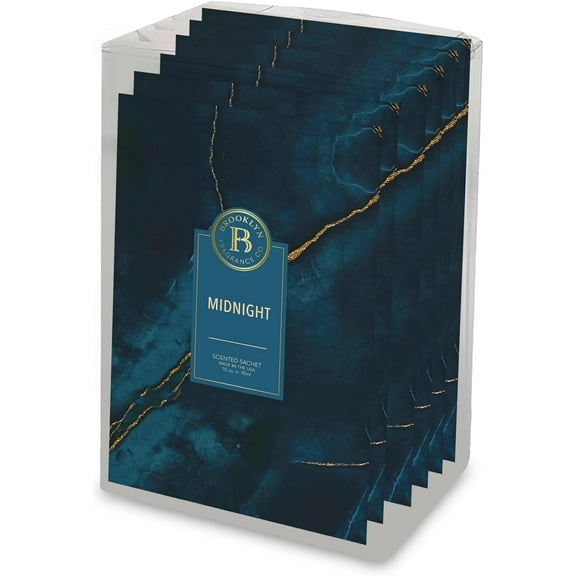 Brooklyn Fragrance Co. Marble Sachet Bags – Midnight Scented Pouches – Perfect Aroma for Drawers, Closets, Cars and Bathrooms – Long-Lasting Fresh Scent Sachets (6- Pack)