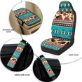 thumbnail image 6 of Xixirimido Car Seat Protection Set 5 Pieces Breathable PU Leather Front Seat Covers with Seat Belt and Console Covers Universal Fits Most Cars, Cow Print Ethnic Tribe, 6 of 8