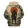thumbnail image 3 of QTAGTESS Samurai Anime Hoodie for Men Japanese Warrior Graphic Sweatshirts with Red Sun Japan Style Manga Art Hoodie Asian Ink Art Hoodie, 3 of 8