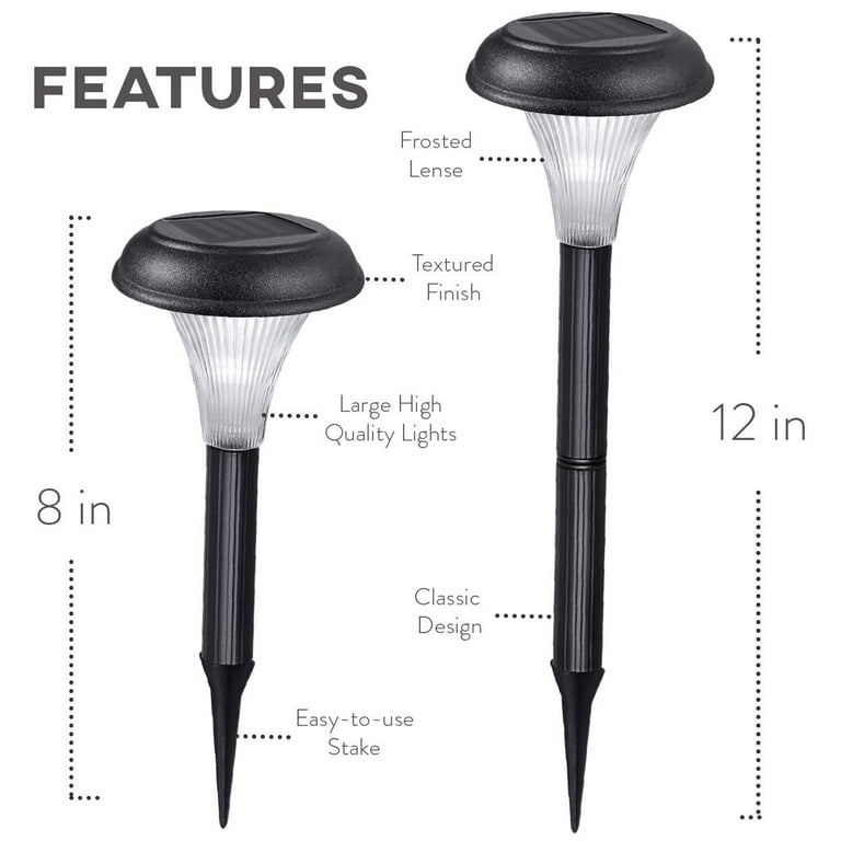 GARDENBLISS BEST SOLAR LIGHTS for Outdoor Pathway 10 Brightest Light Set for Walkway Patio Path Lawn Garden Yard Decor Double Waterproof Seal