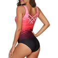 thumbnail image 4 of TIMIFIS Maillot de Bain une Pièce pour Femme Col Rond Contrôle du Ventre Dos Croisé Style Vintage Maillots de Bain, 4 of 7