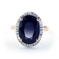thumbnail image 3 of Galaxy Gold 14k Solid Gold- White, Yellow and Rose Gold Ring with 6.58 Carat (CTW) Natural Oval Sapphire and Diamonds (rose-gold, 10), 3 of 4