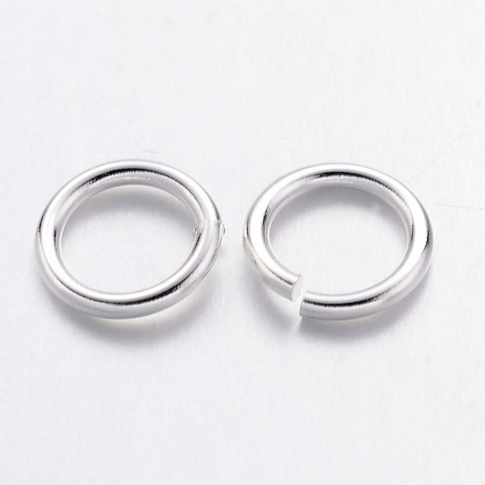 Brass Open Jump Rings Round Cadmium Free Lead Free Silver 7x1mm 18 Gauge Inner Diameter: 5mm 4000pcs/500g