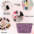 thumbnail image 3 of Toiletry Bag, pink lilac Leopard Leather Waterproof Travel Makeup Cosmetic Bag Organizer, Large Capacity Toiletry Bag for Travel Size Toiletries, Skin Care Bag for Women, 3 of 8