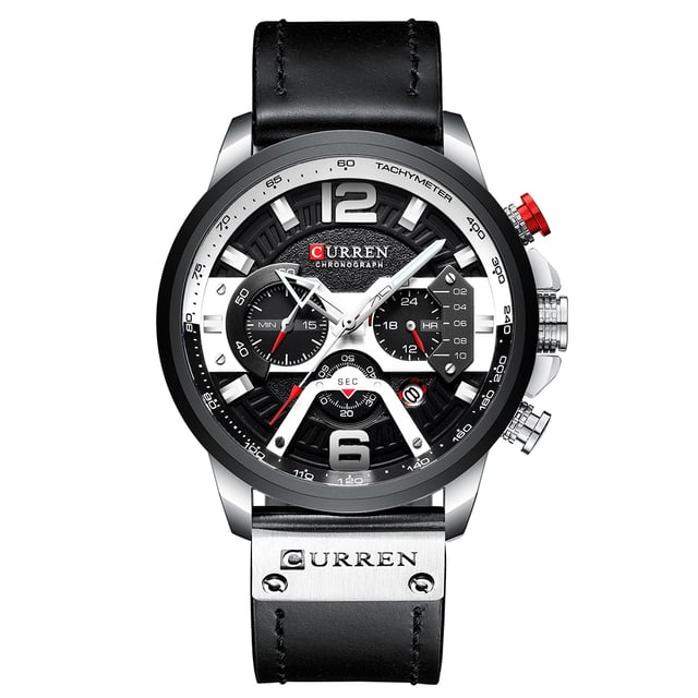 8329 Reloj de pulsera de cuarzo para hombres de negocios. Reloj deportivo. Tres sub-marcados. C CURREN Mirar