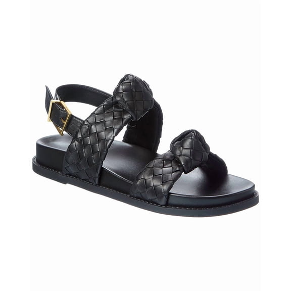 Schutz Kareena Leather Sandal, 8, Black