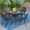 thumbnail image 7 of MEETWARM 5 Piece Patio Dining Set, Outdoor All-Weather Cast Aluminum Dining Table Set, Patio Furniture Set for Backyard Garden Deck, Include 4 Chairs and 1 Round Table with Umbrella Hole, 7 of 7