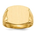 thumbnail image 1 of Real 14kt Yellow Gold 15.0x16.5mm Closed Back Men's Signet Ring Size: 10; for Adults and Teens; for Women and Men, 1 of 5