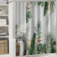 thumbnail image 6 of Orinice  Green Turtleback Leaf Shower Curtain Plant Tropical Shower Curtain for Bathroom Set Abstract Banana Leaf Palm Tree Nature Fabric Waterproof Shower Curtain for Bathtub Decoration  69x72, 6 of 7