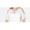 thumbnail image 2 of Plus Size Studded Cold-Shoulder Top White Bright 2X, 2 of 3