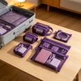 thumbnail image 4 of 6 Pack Clear Mesh Zipper Storage Pouches, Multi Size Transparent Nylon Organizer Bags, Portable Travel Pouch for Electronics Cosmetics Stationery Small Sundries Purple, 4 of 6