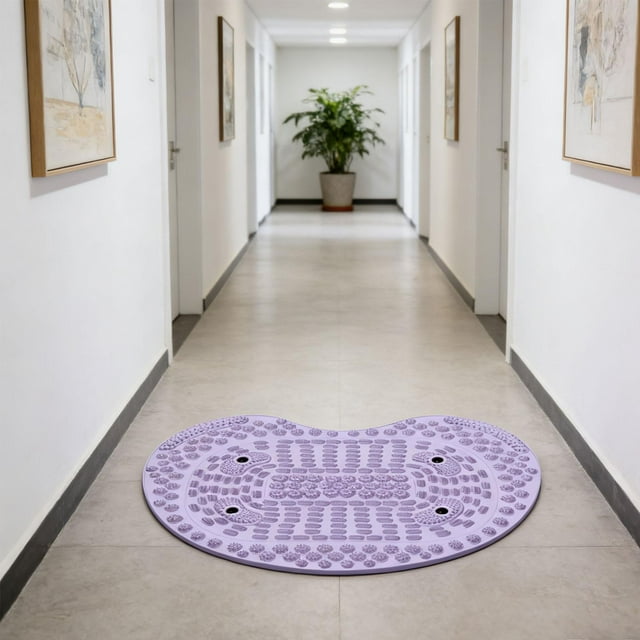Almohadilla de masaje de pies, esterilla de acupresión plegable, almohadilla de masaje con placa para los dedos del pie para exteriores, baño y Violeta