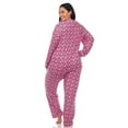 thumbnail image 4 of White Mark Women's Plus Size Heart Print Long Sleeve Pajama Set, 4 of 5